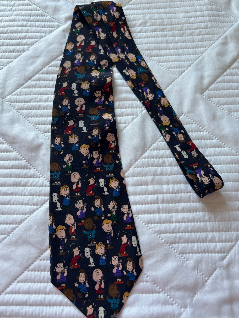 Peanuts Vintage men’s Navy Character Pattern Tie - Peanuts-Inspired made in USA